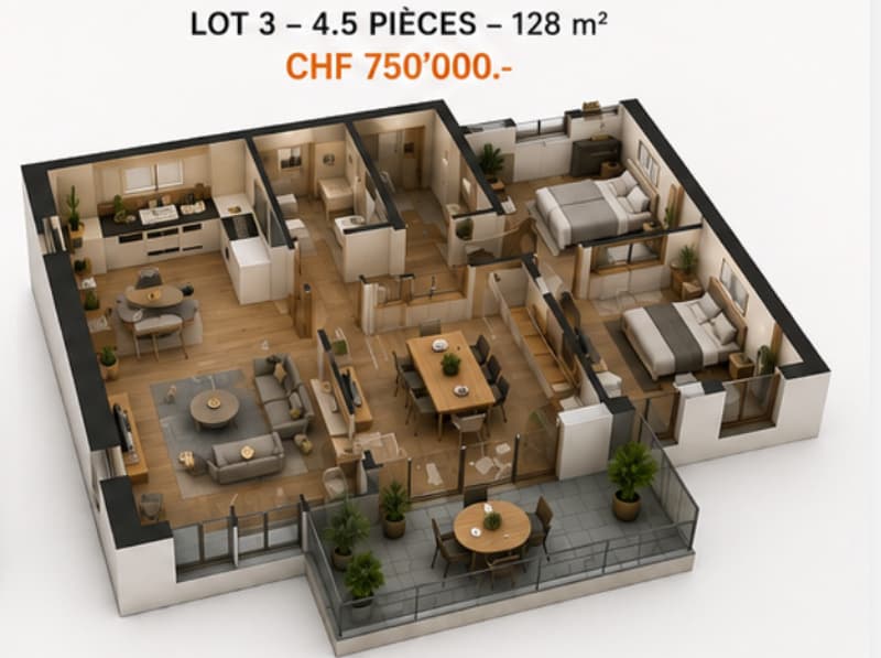 Projet immobilier d'exception au coeur de Cheiry / 6 appartements PPE (4)