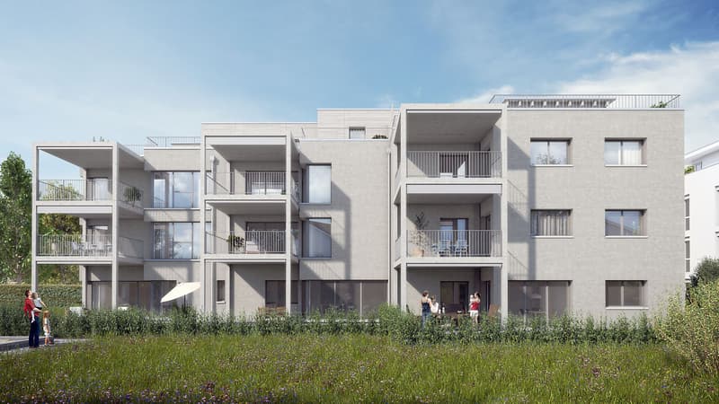 Neubau eines Mehrfamilienhauses an optimal besonnter Lage im Dorfzentrum mit attraktiven 2.5- + 2.5- Zi- Eigentumswohnungen (2)