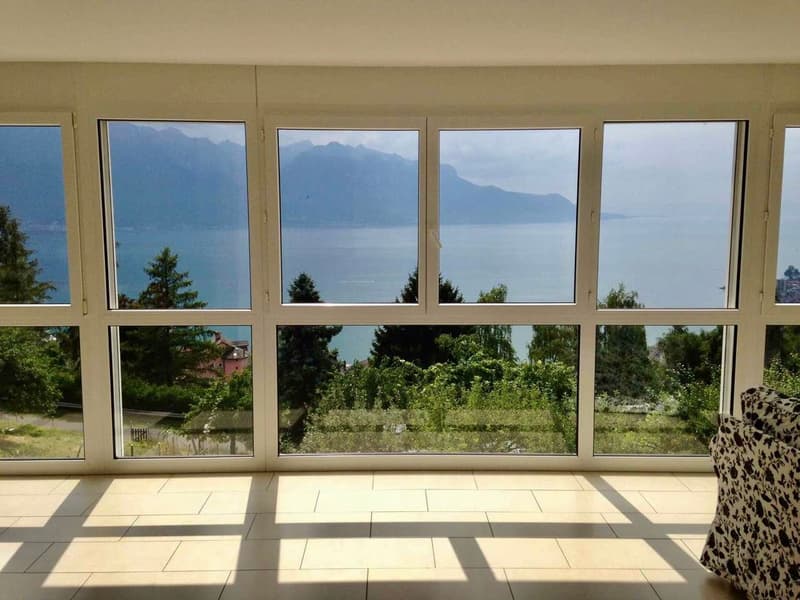 For rent: large sunny furnished appartement  with a beautiful lake view, near Montreux (1)