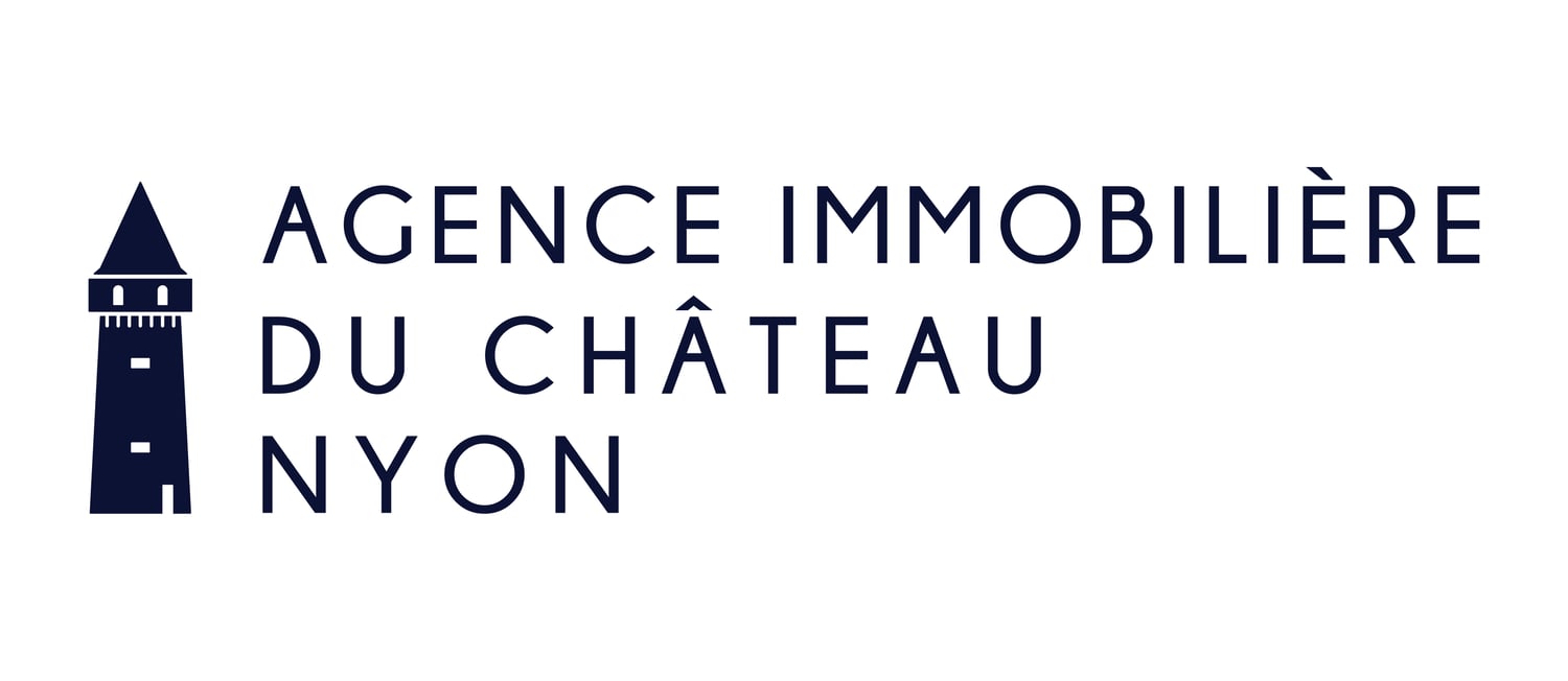 Logo with text 'AGENCE IMMOBILIERE DU CHÂTEA UYNON', featuring a castle illustration.