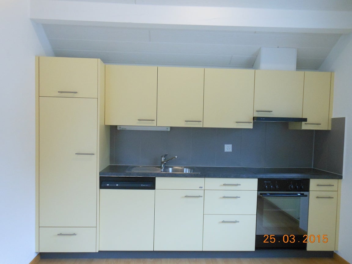 modern kitchen with white cabinets, black countertops, stainless steel sink, dishwasher, electric oven