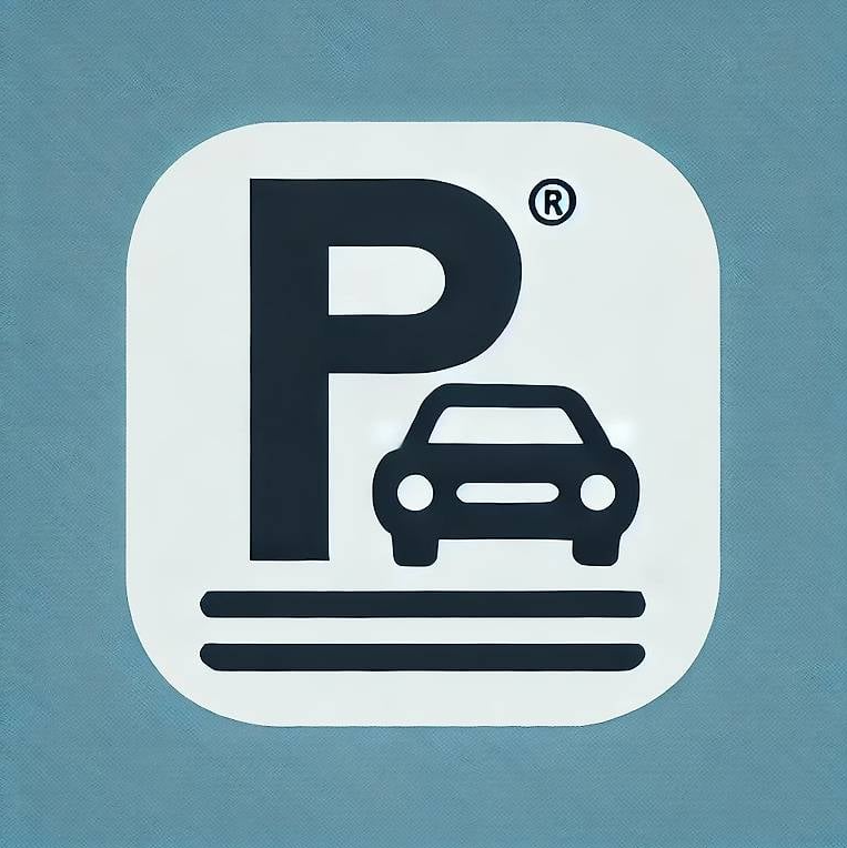 Parking sign with a car icon