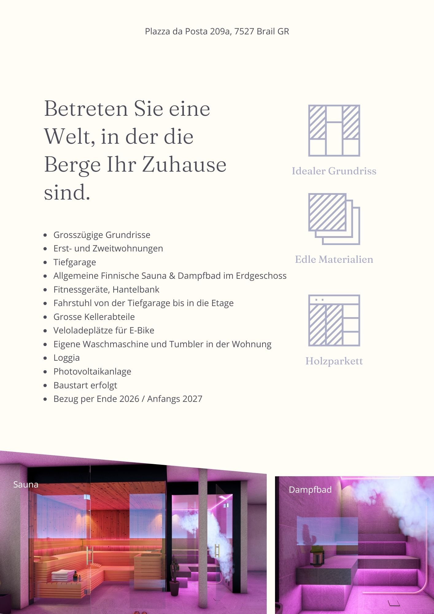 Large floor plans, 1 and 2 bedroom apartments, ground floor with parking, general Finnish sauna and steam bath at the edge, fitness equipment, bicycle storage, large cellar compartments, e-bike charging stations, own washing machine and dryer in the apart
