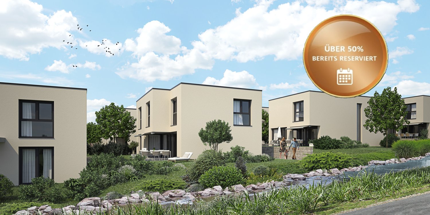 Modern houses, swimming pool, terraces, garden