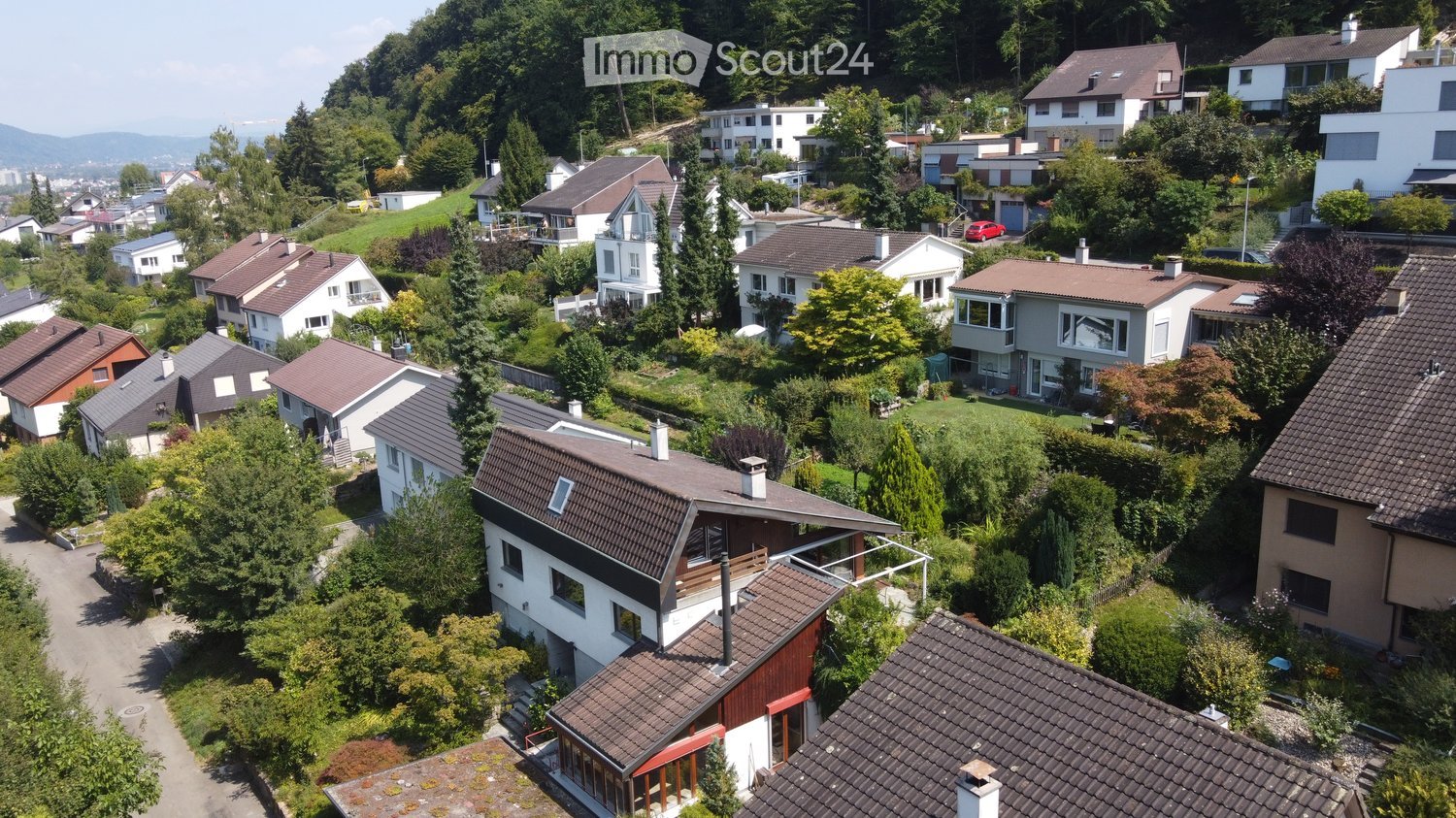 A hill-side neighborhood with single-family houses