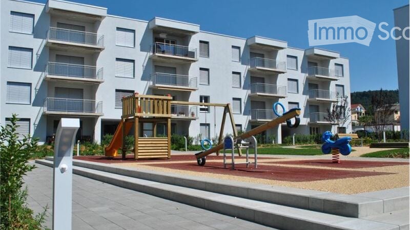 playground, grass, trees, steps, building