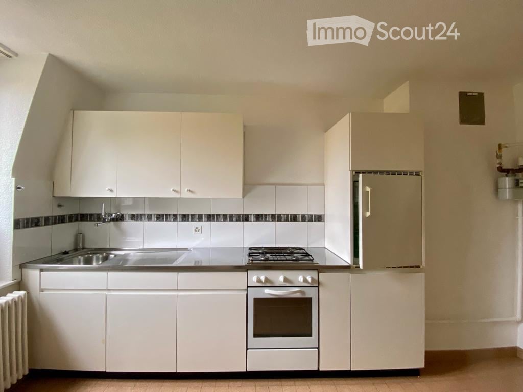 modern kitchen with white cabinets, stainless steel countertop, gas stove, oven, sink, refrigerator, dishwasher, and a radiator