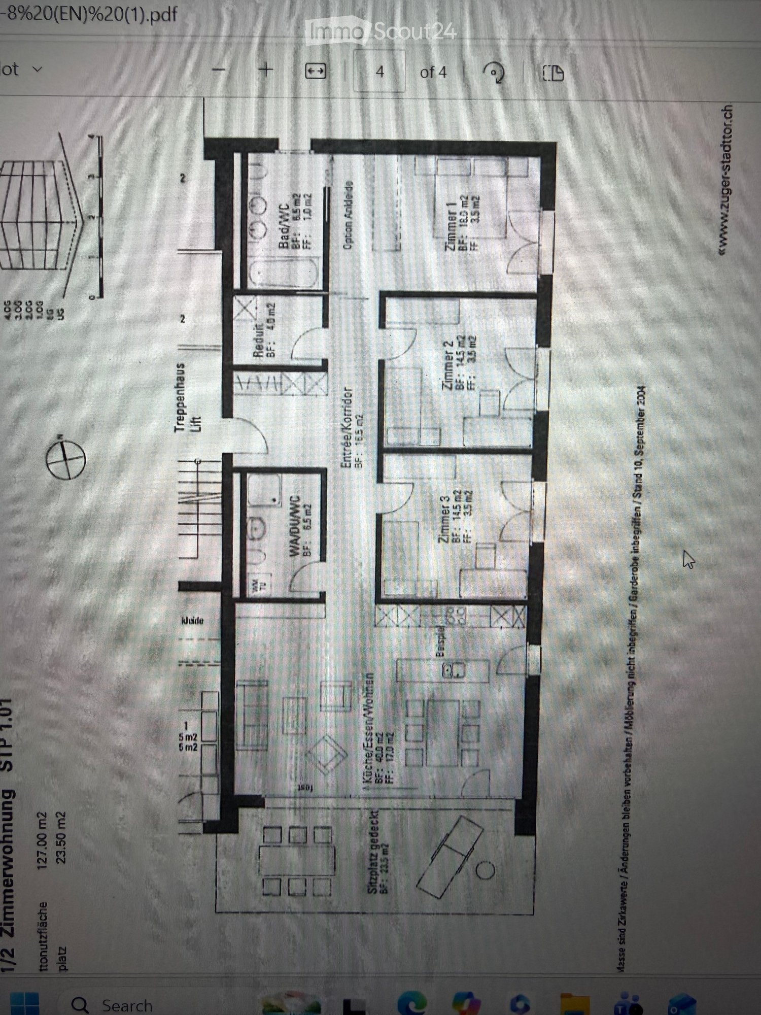 Floor plan showing a 2-room apartment with kitchen, living room, bedroom, and bathroom. Includes entrance corridor, staircase, and balcony.