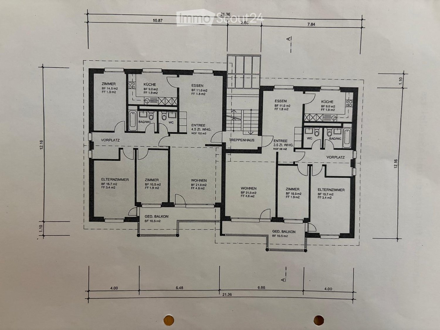 Floor plan of a two-story house with labeled rooms including living room, kitchen, bedrooms, bathrooms, and balconies.