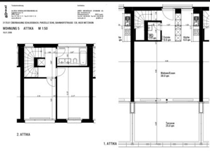 Floor plan of a two-room apartment with a kitchen, living room, and bathroom. Dimensions and room labels are provided.