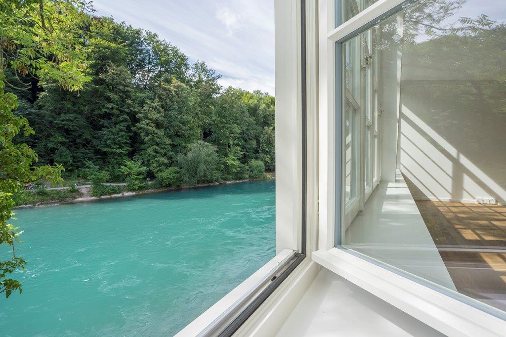 Window with a view of the river