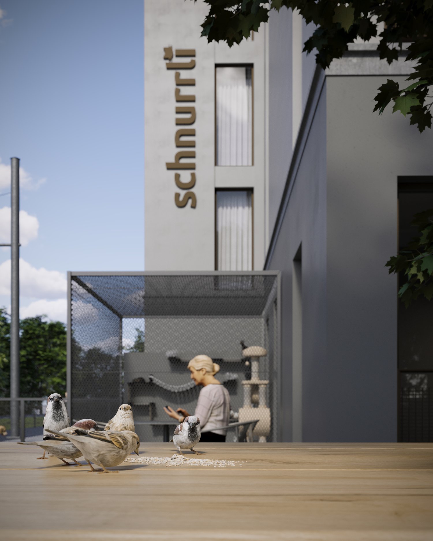 a contemporary architectural building named Schnurrli