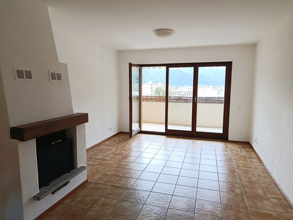 tiled floor, Fireplace, balcony, sliding glass doors, balcony with view