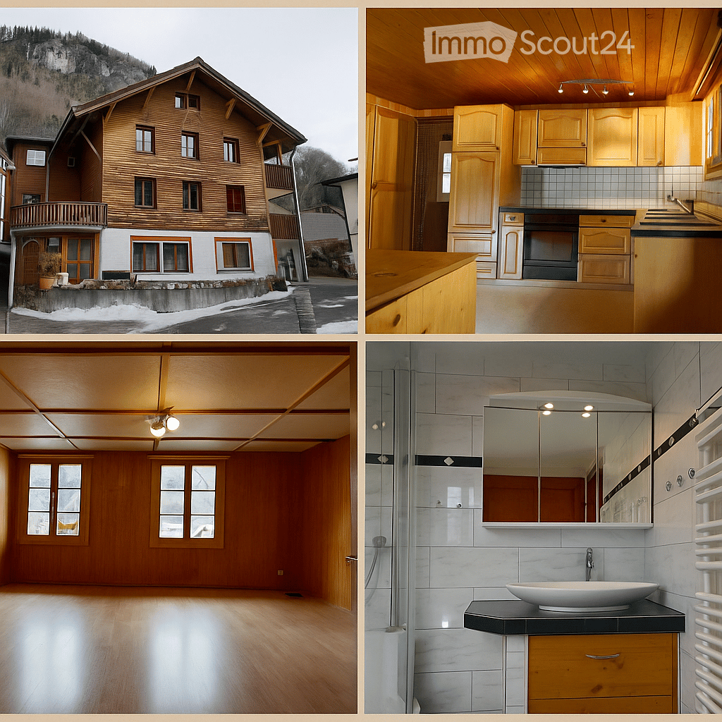 Large wooden chalet, Balcony, 3 floors, mountain in the background