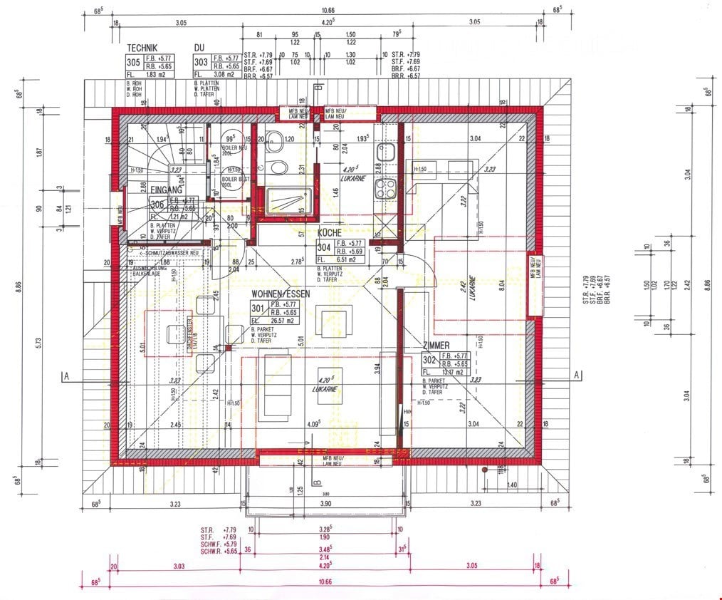 Living room, kitchen, 2 bedrooms, 1 bathroom, balcony
