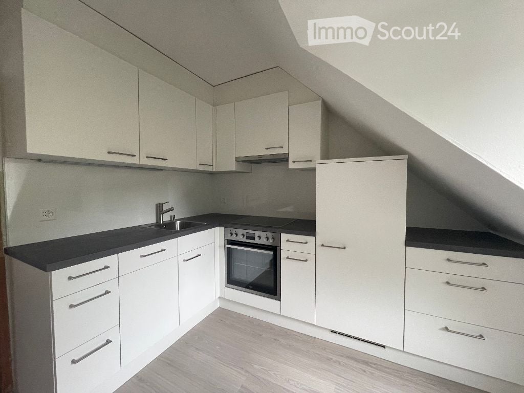 modern kitchen, white cabinets, black countertops, dishwasher, built-in oven