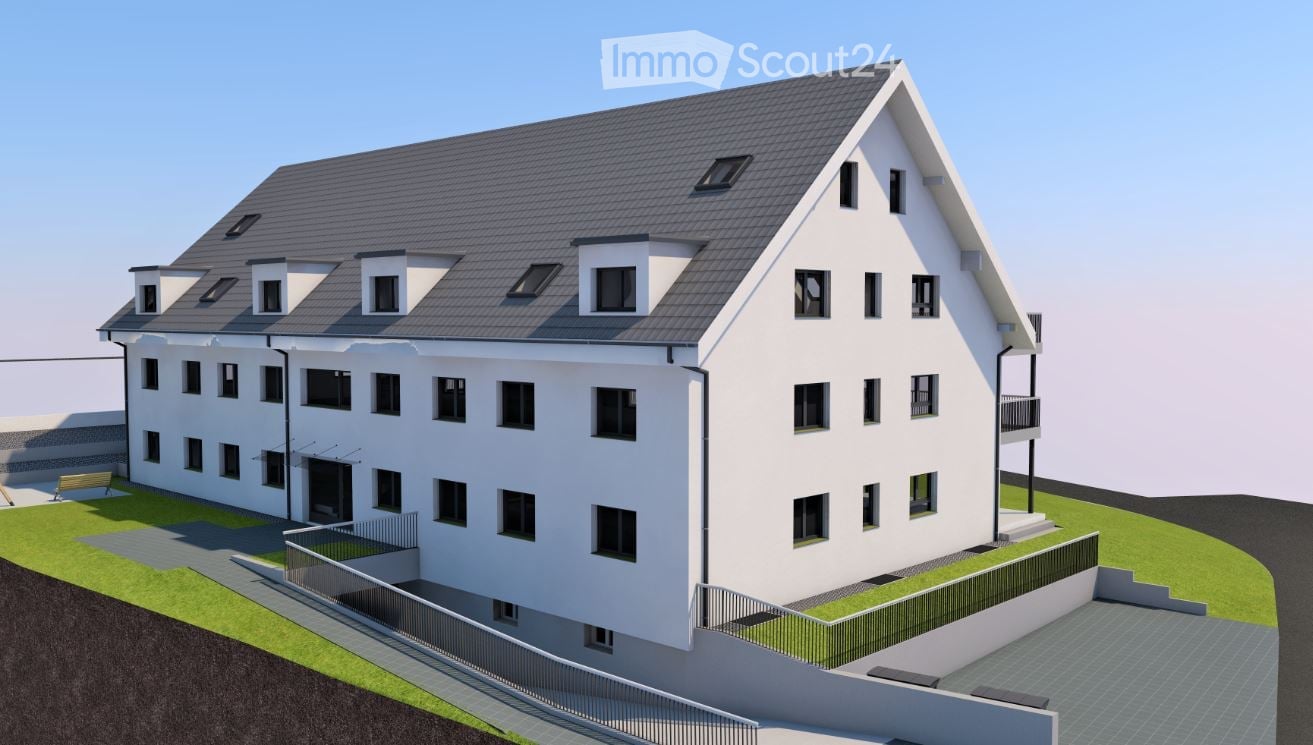 3 story house, white exterior, grey roof, numerous windows, multiple balconies