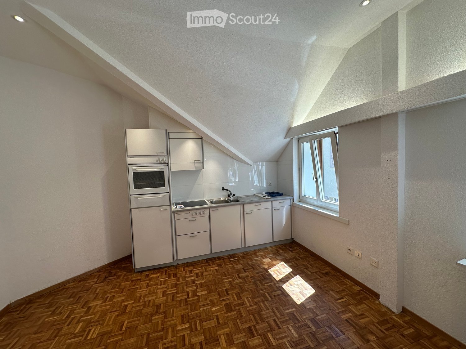 kitchen, tiled floor, white cabinets, white walls, kitchen appliances