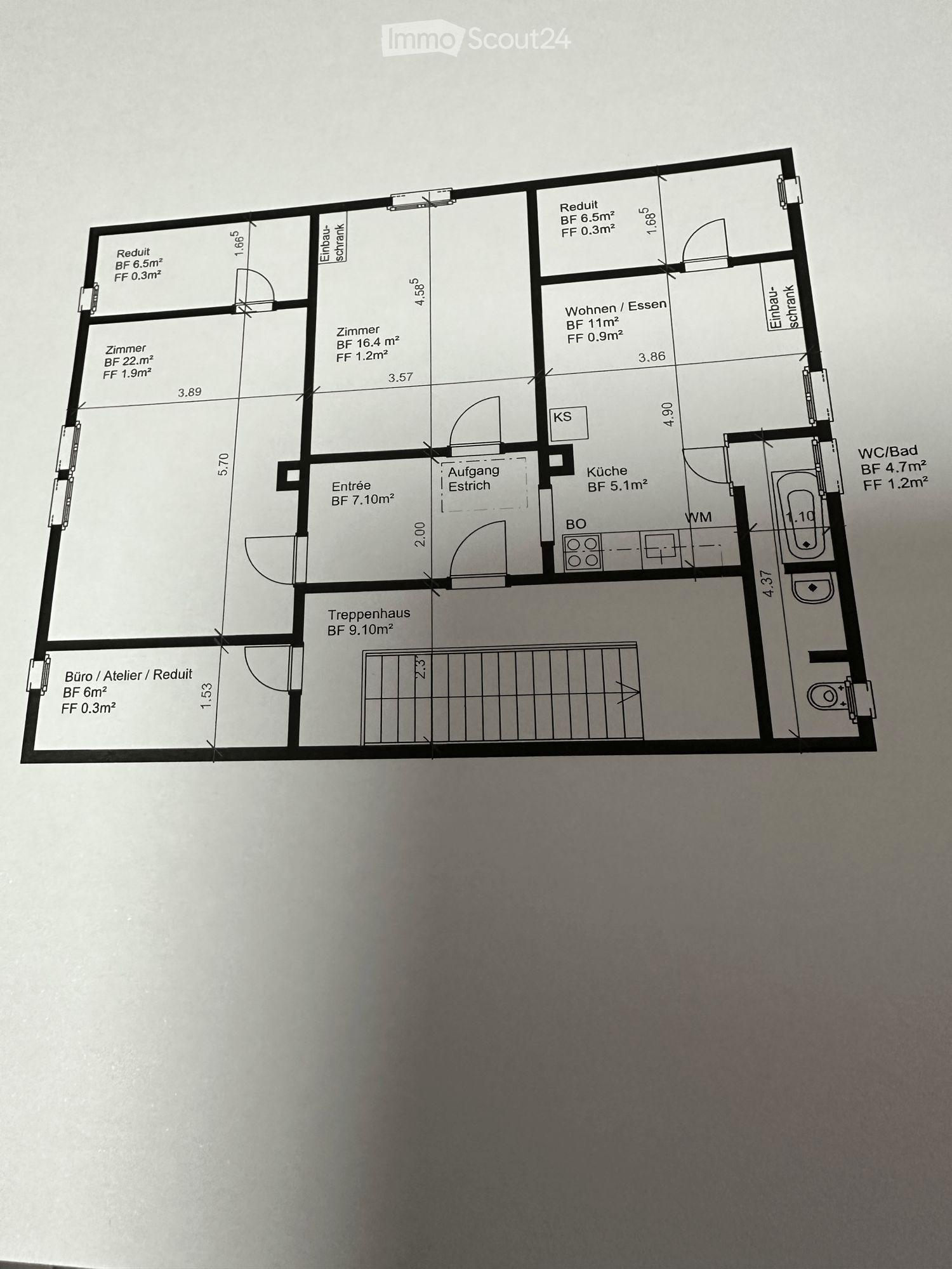 Entrance, kitchen, 2 bedrooms, 2 bathrooms, utility room, attic room, storage room, WC, staircase