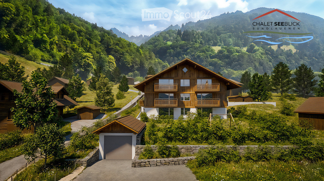 Wooden chalet, 3 stories, balcony, garage, situated in the Swiss Alps
