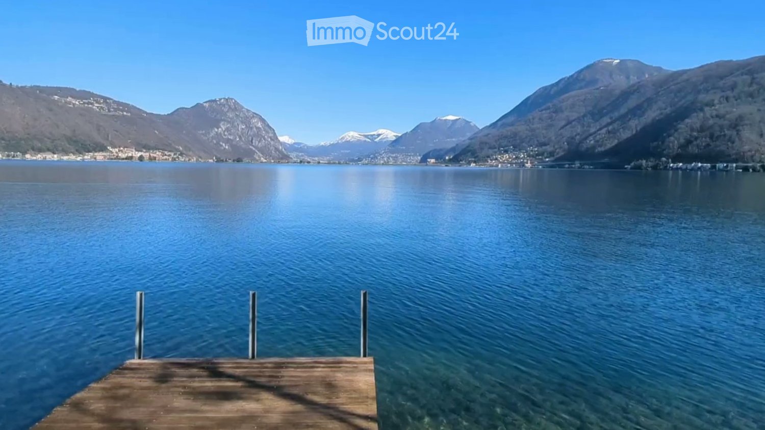 lake, mountains, wooden dock