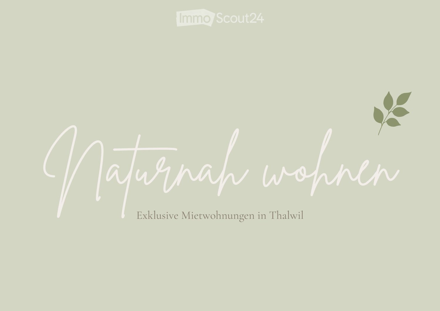 Logo with the text "Naturah wohnen" and a small green leaf graphic, representing exclusive rental apartments in Thalwil.