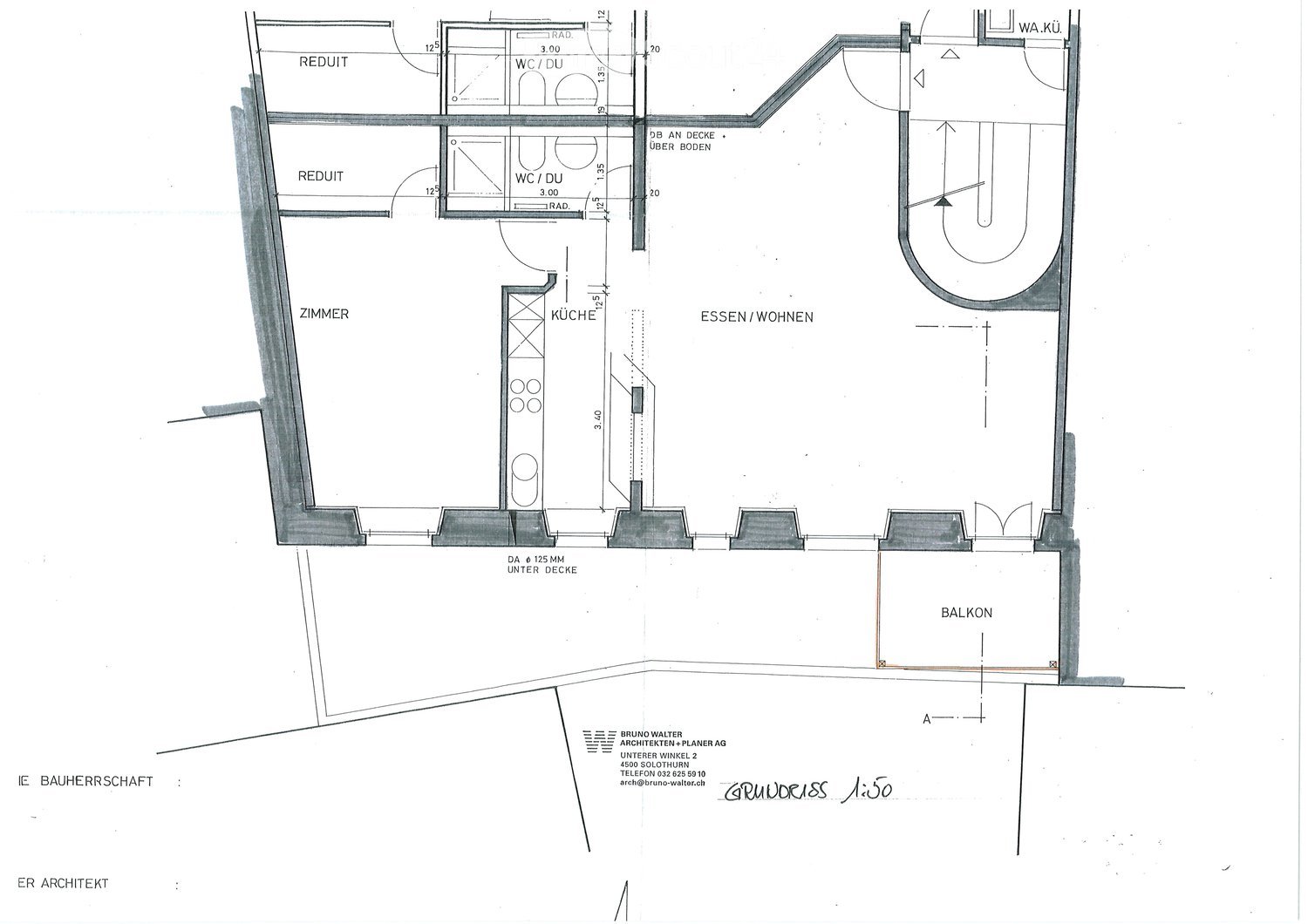 Floor plan showing a multi-room layout including a kitchen, living/dining area, two bedrooms, two bathrooms, and a balcony.