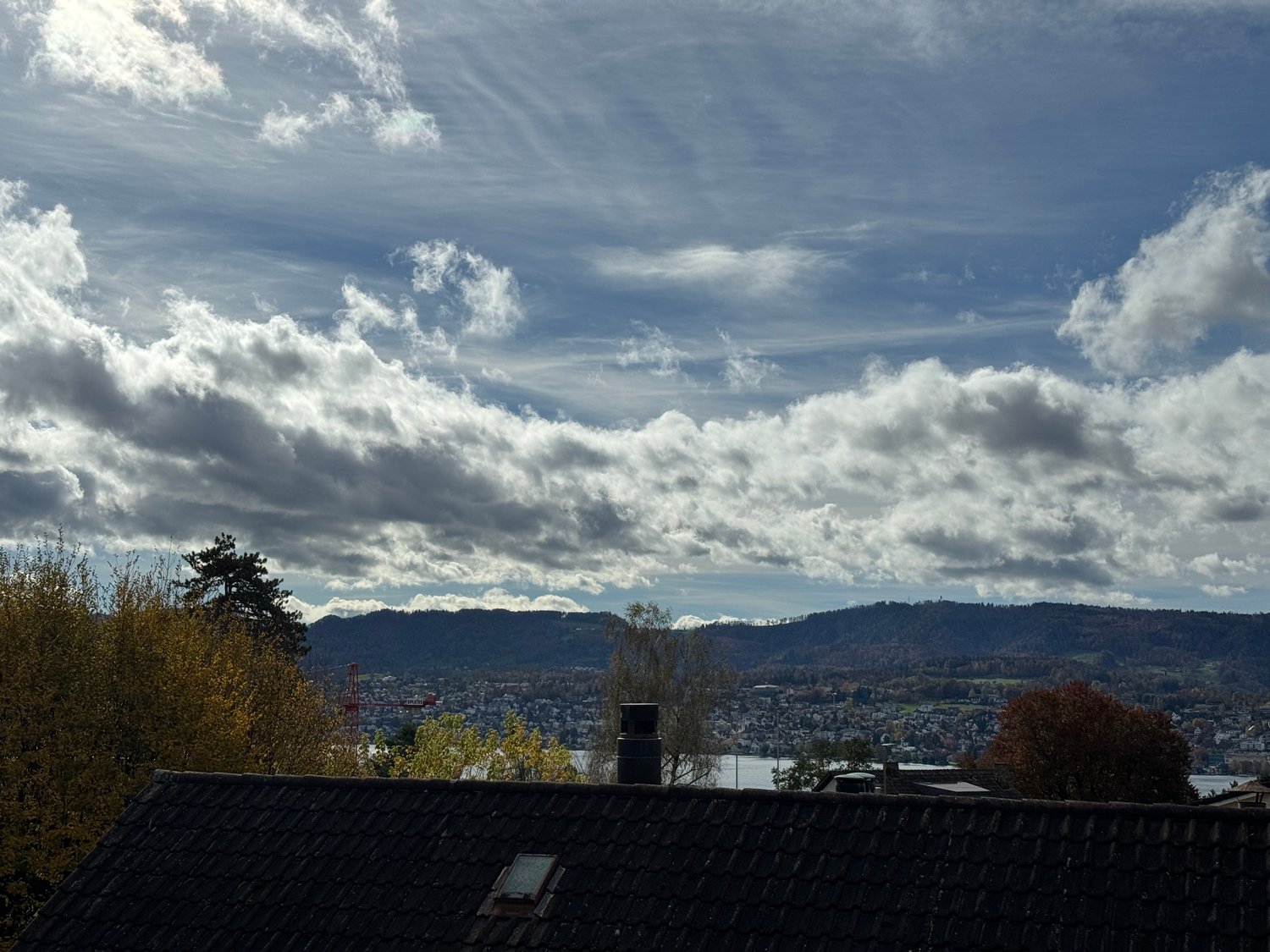 hills, lake, cityscape, buildings