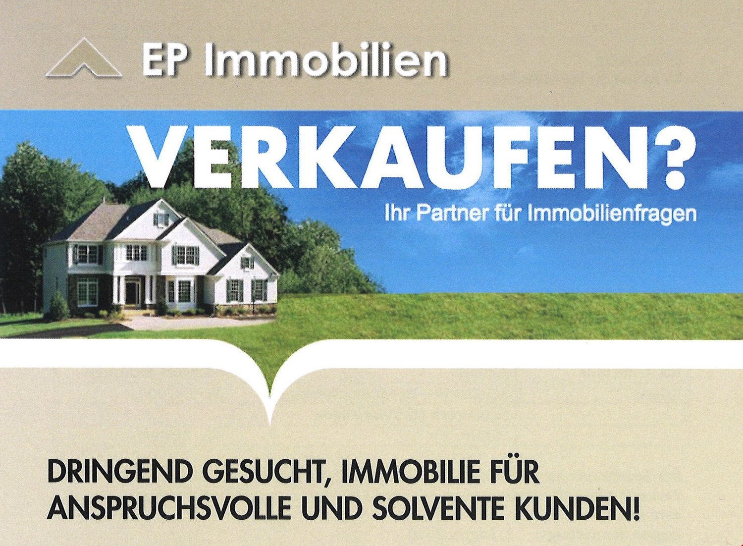 Advertisement poster for real estate with the house picture and headline selling house