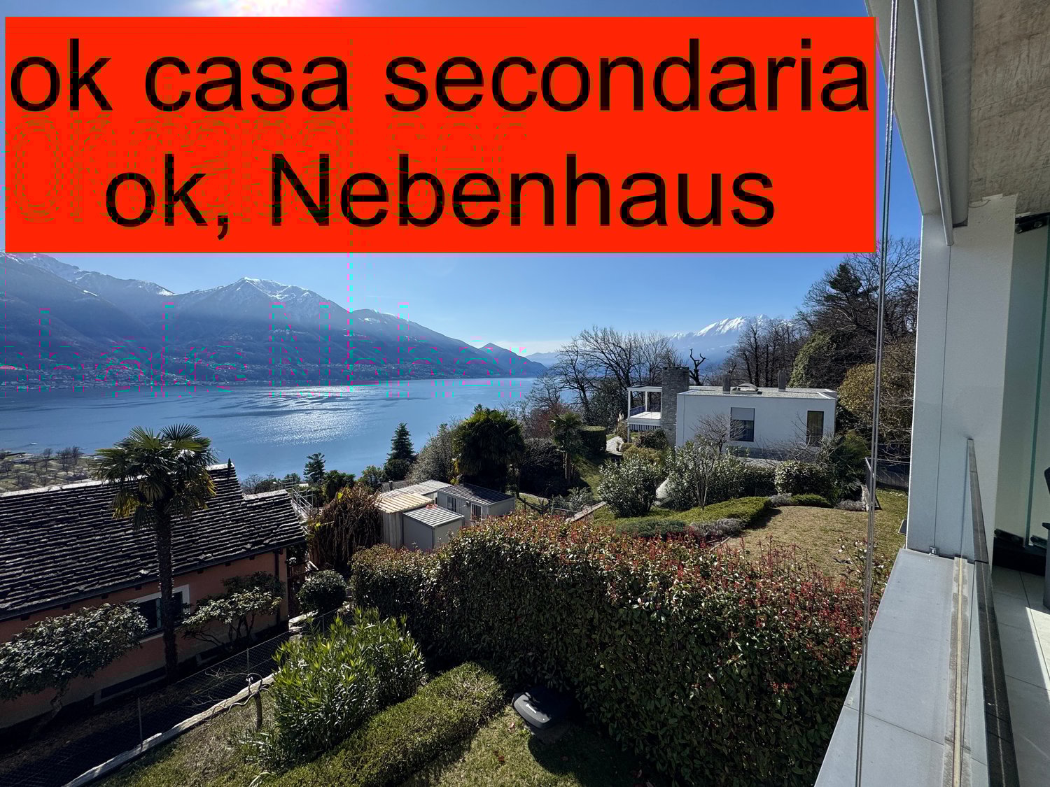 a view from balcony with lake view