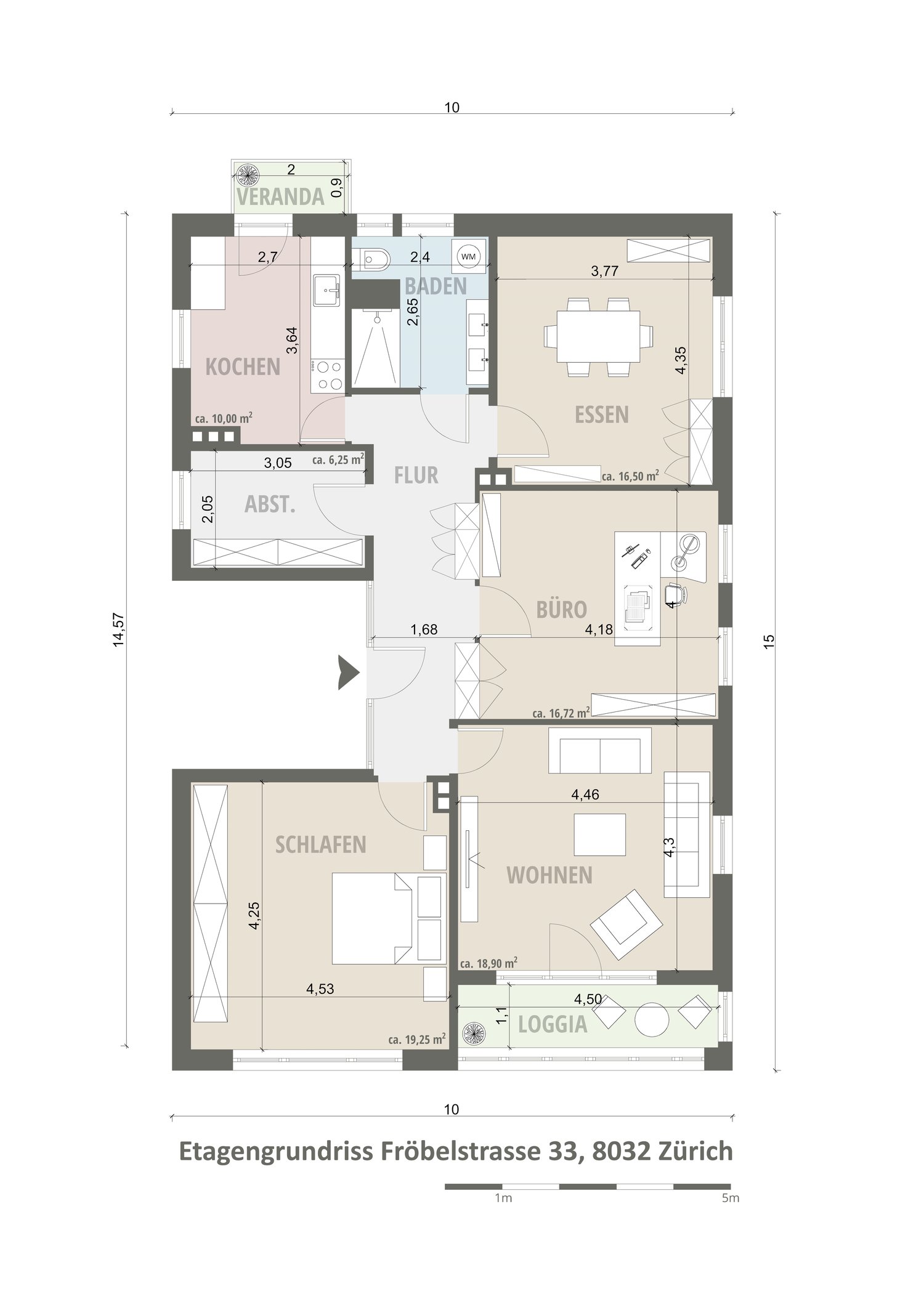 4 rooms, kitchen, bathroom, balcony