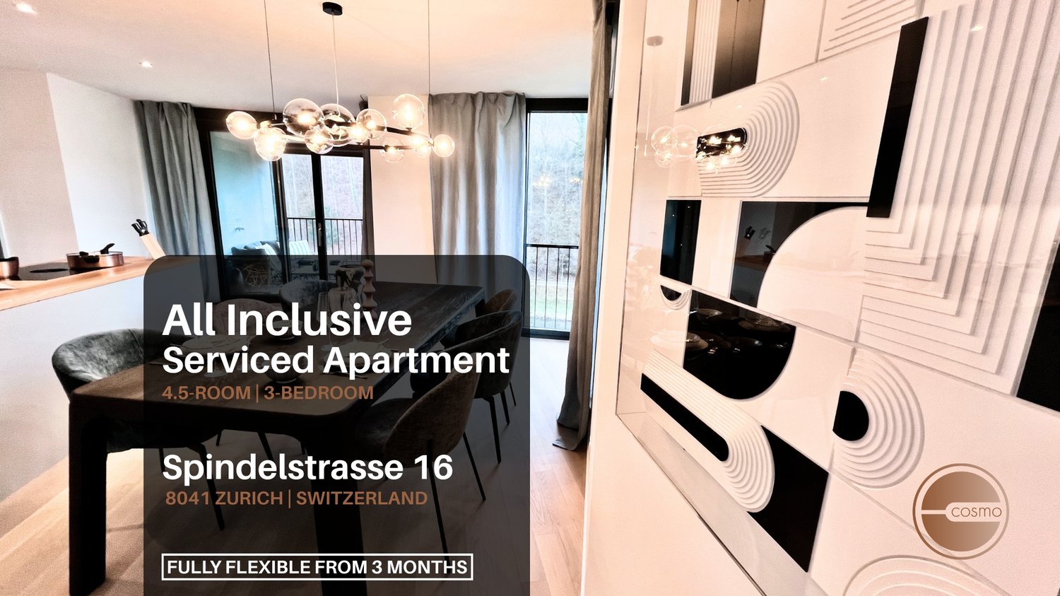 dining table, chairs, pendant lamp, wooden floor, dining room table, balcony with railing, curtains