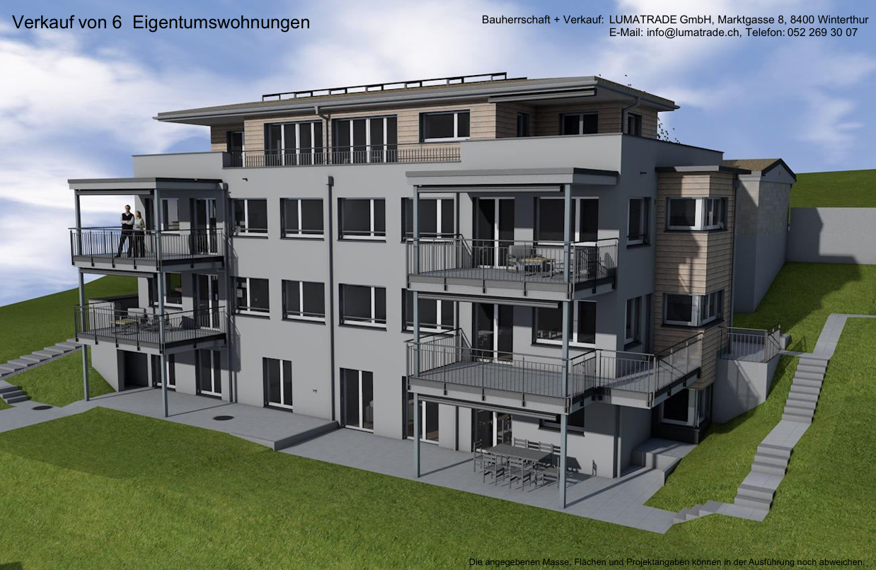 3 story house, balconies, windows, stairs, lawn
